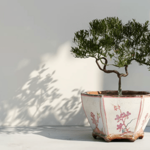 Jardinière hexagonale en porcelaine de Chine du 19ème