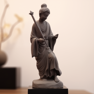 Sculpture japonaise en Bonze, époque Meiji