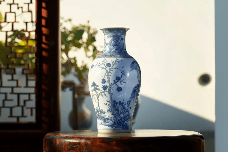 Dynastie Qing : Vase en porcelaine de l'époque Kangxi
