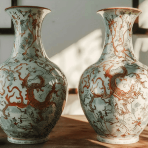 Paire de vases en porcelaine du 20ème siècle