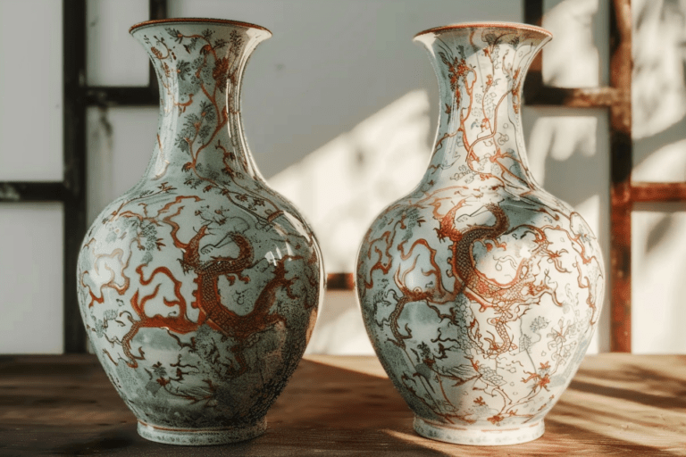 Paire de vases en porcelaine du 20ème siècle