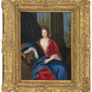 Portrait d’une élégante dans un palais – ecole française du 17e siècle, entourage de François de Troy