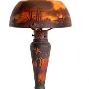 Lampe en verre dégagé à l’acide Daum Nancy