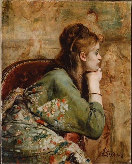 Peinture signée Alfred Stevens