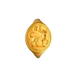 Chevalière en or gravée d'un chien fidèle