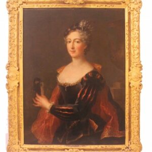 Portrait de dame de qualité en costume, école Française du XVIIIe siècle