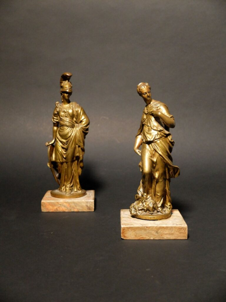 Paire de bronzes italiens - Minerve et Judith