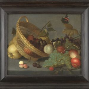 Nature morte au panier renversé – Ecole hollandaise du XVIIe siècle