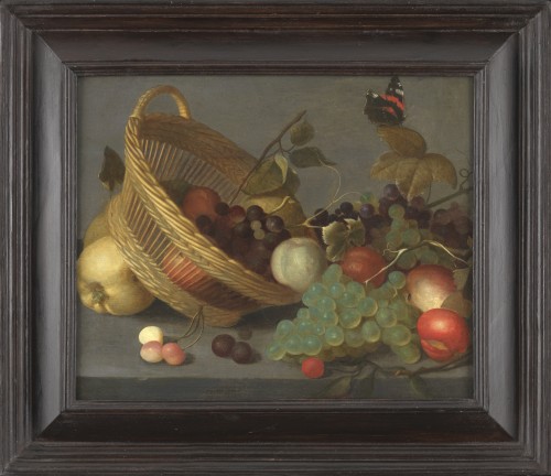 Nature morte au panier renversé – Ecole hollandaise du XVIIe siècle