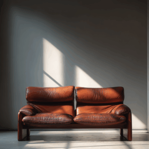 Canapé Maralunga Vico Magistretti 1973 Cassina 3 places, cuir marron, dossier réglable sangles breveté, numérotation signatures authenticité, patine naturelle.