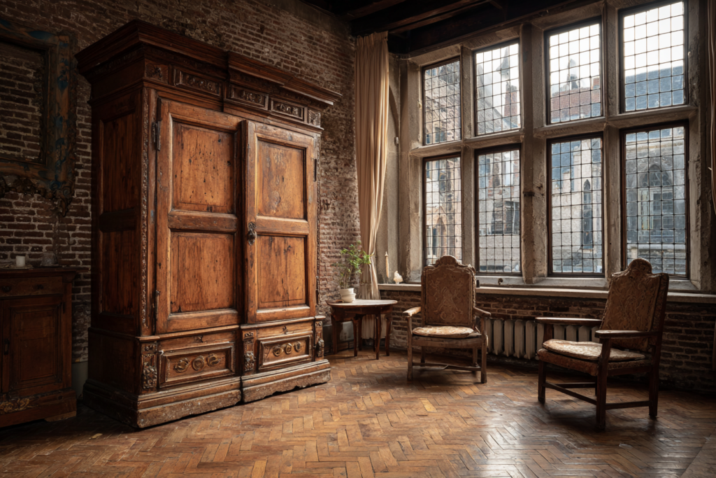 Expert antiquaire à Gand. Baert Antiquités connaît le marché gantois : mobilier flamand, tableaux anciens, argenterie.