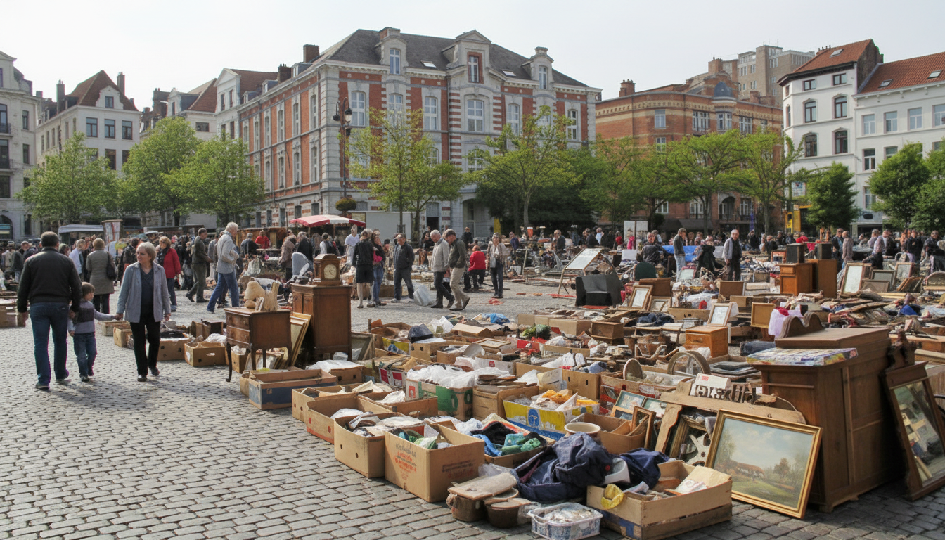 Brocante aux Marolles à Bruxelles. Préparez la saison des brocantes partout en Belgique !