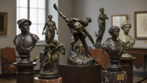 Jef Lambeaux, Constantin Meunier, Charles Van der Stappen, et d'autres sculpteurs de bronze comme Dillens, Vinçotte et de Vigne