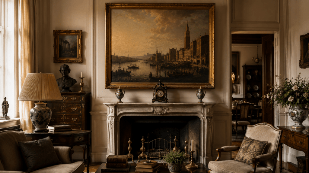 Tableau ancien dans un intérieur élégant