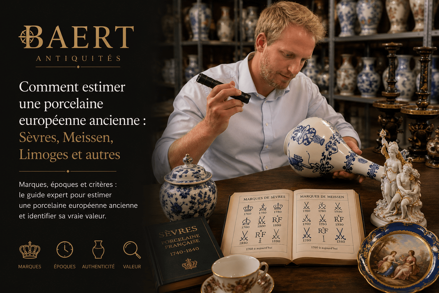 Comment estimer une porcelaine européenne ancienne : Sèvres, Meissen, Limoges et autres